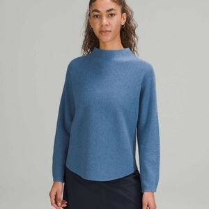 Lululemon Boxy Cotton-Blend Sweater Heathered Soft Denim